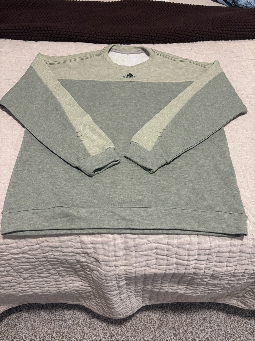adidas Men's Crewneck Sweater in Sage Green and Light Sage